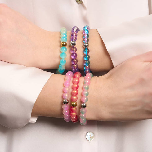 Pétillant Lavande | Bracelet en verre scintillant